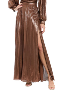 Malba Metallic Pleated Maxi Skirt - FINAL SALE