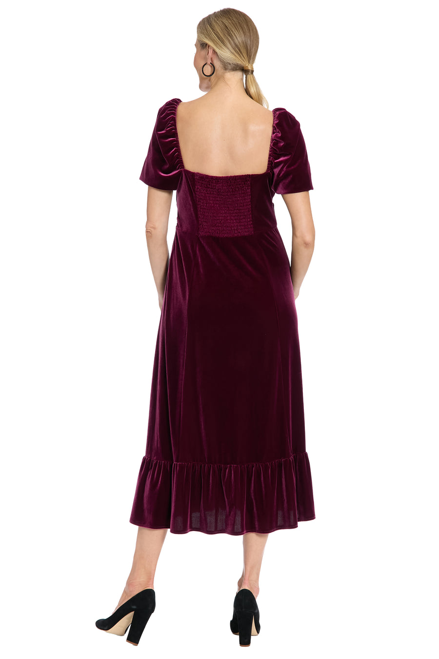 Kristin Short Sleeve in Velvet A-Line Maxi Dress | London Times Maggy London Kristin Short Sleeve in Velvet A-Line Maxi Dress | London Times Maggy London