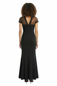 Illusion Fit-and-Flare Evening Gown