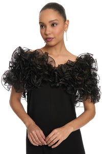 Chandra Capelet Ruffled Organza