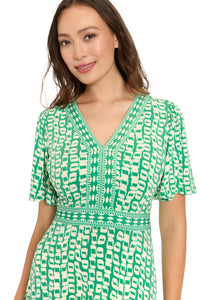 McKay Short Sleeve Fit & Flare Midi