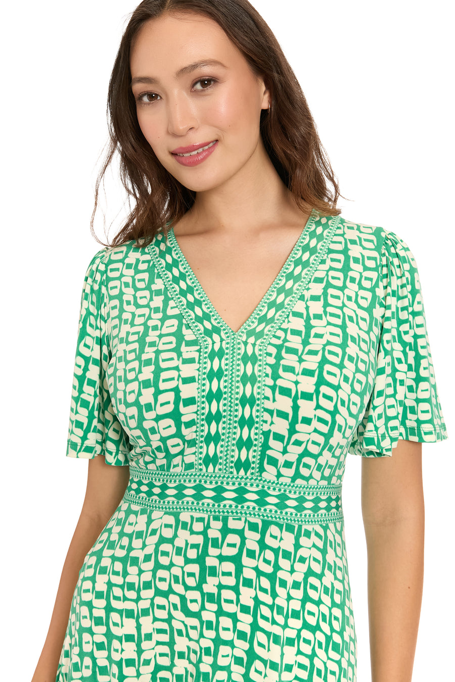 Rosemead Geometric Fit & Flare Knee Length Dress