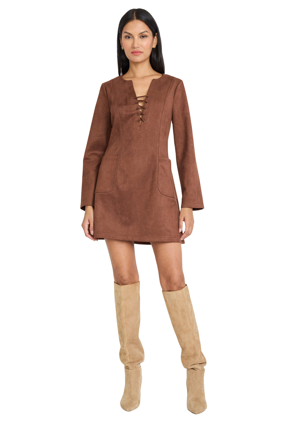 Matthew Suede Mini Dress A-Line Long Sleeve | The Good Journey Maggy London Matthew Suede Mini Dress A-Line Long Sleeve | The Good Journey Maggy London