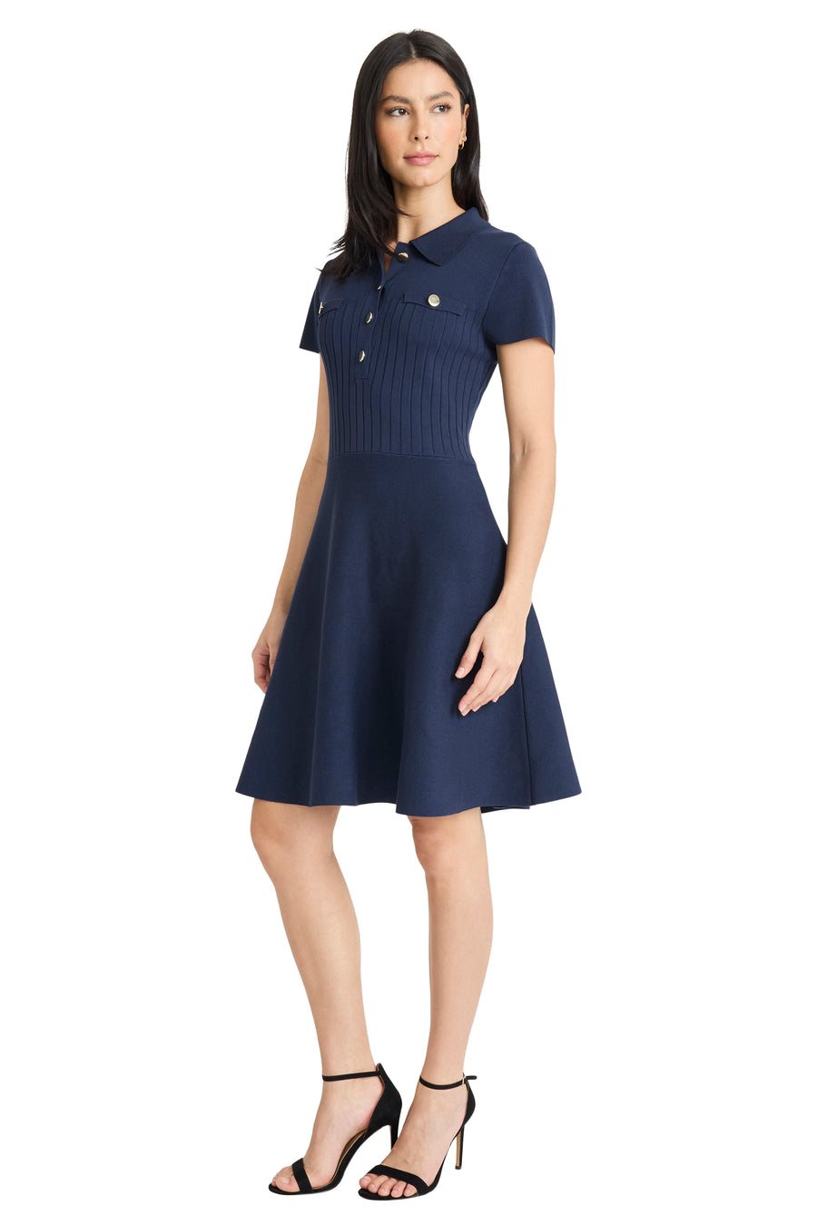 Vera Collared Sweater Mini Dress Fit and Flare Vera Collared Sweater Mini Dress Fit and Flare