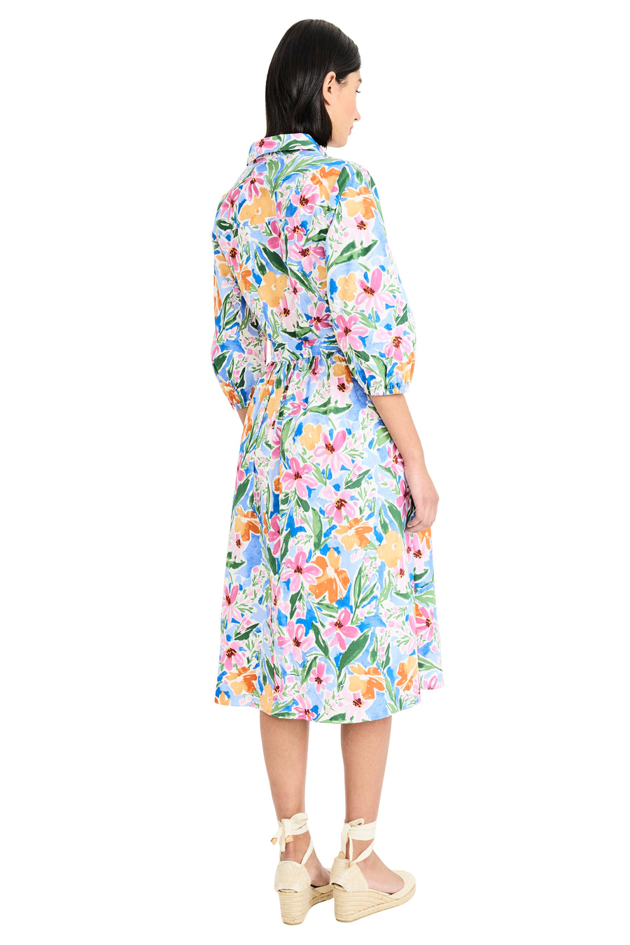 Gail Balloon Sleeve Shirtdress in Flower Blossom