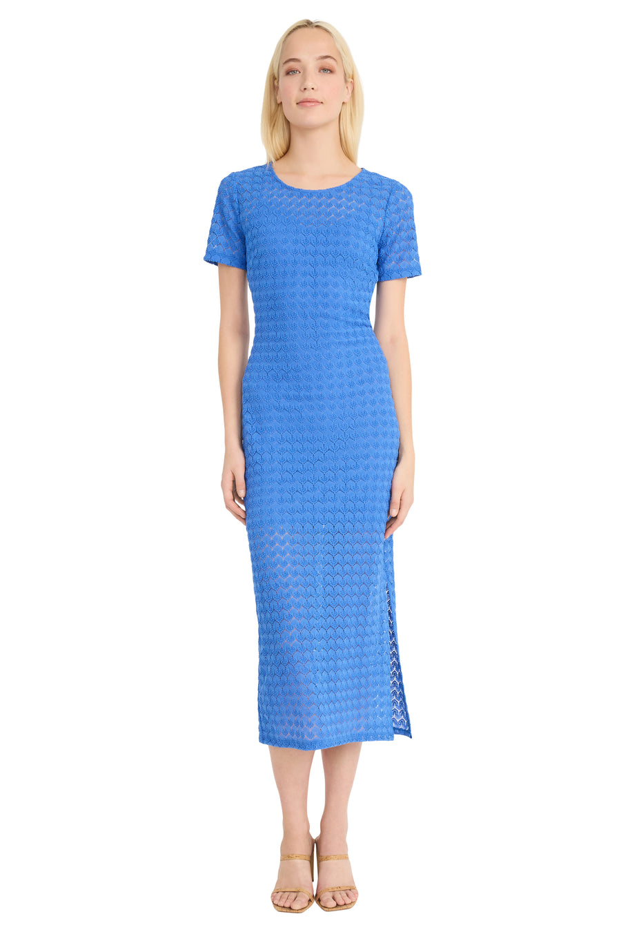 Amani Midi Short Sleeve Dress Sheath | Donna Morgan Maggy London Amani Midi Short Sleeve Dress Sheath | Donna Morgan Maggy London