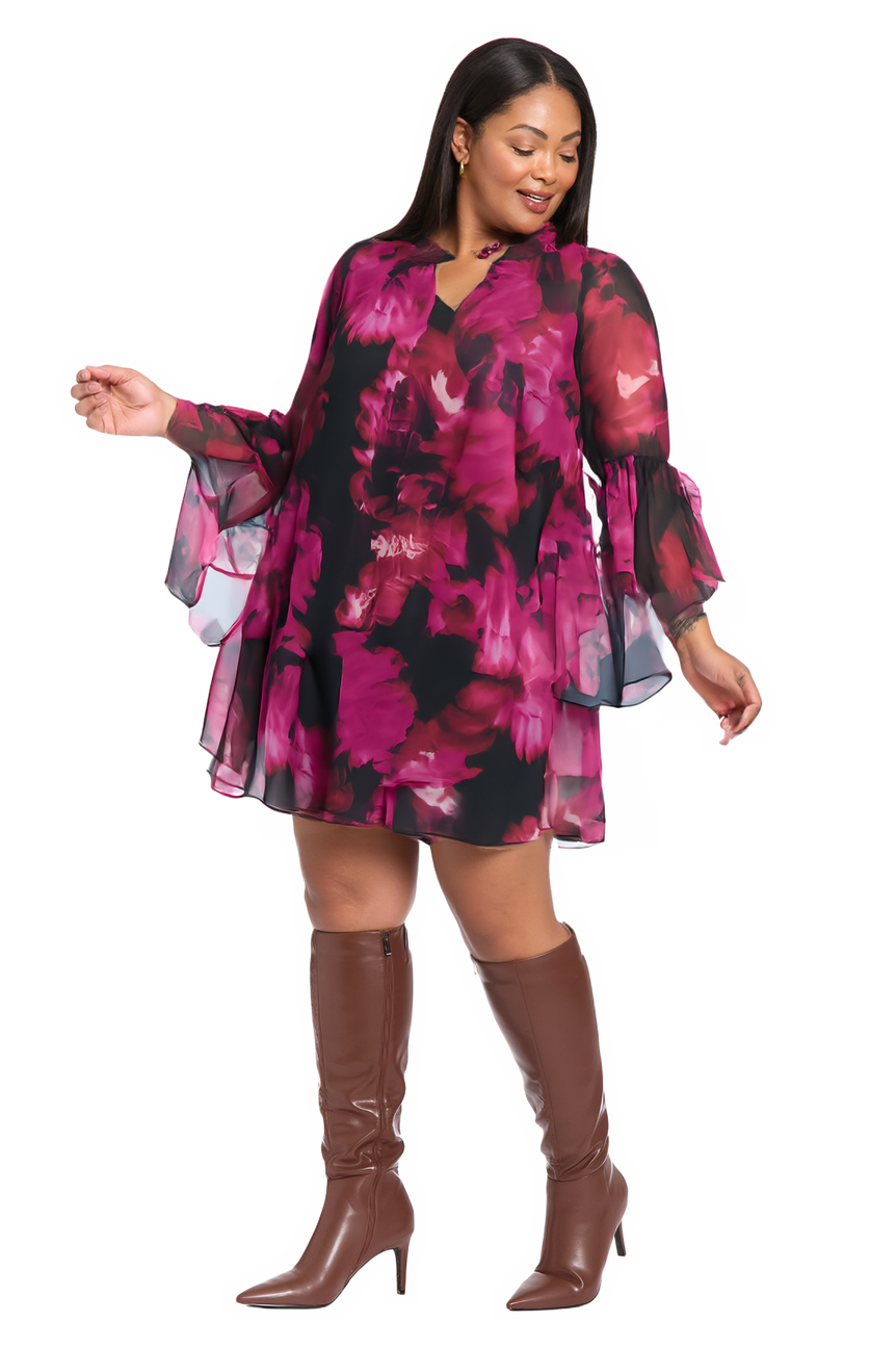 Cecil Ruffle Sleeve Mini Dress