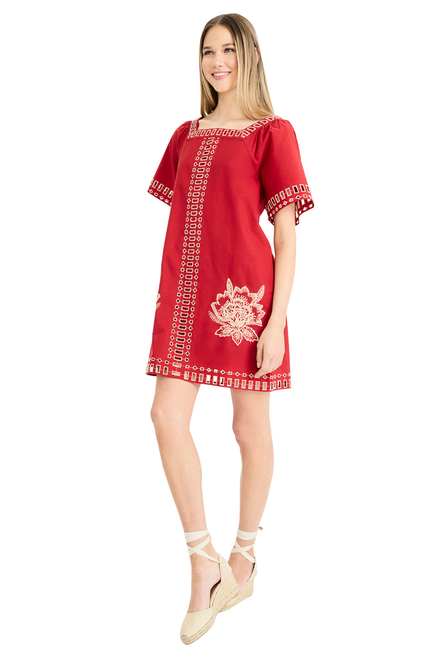 Jaxton Embroided Square Neck Mini