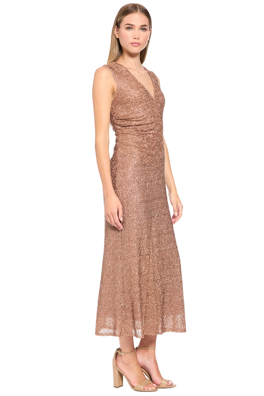 Rider Embellished V-Neck Midi Dress