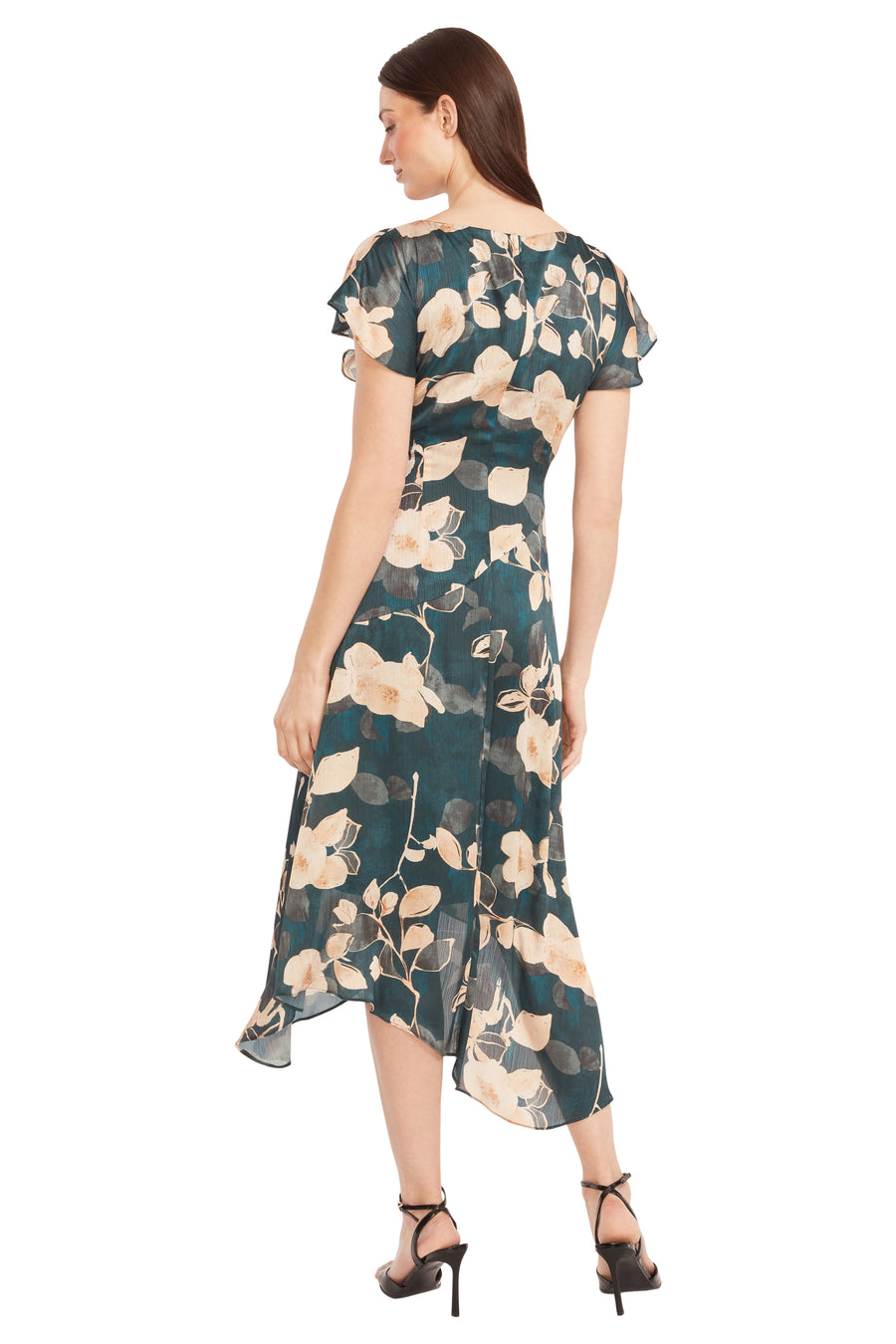 Betty in Printed Satin Midi Dress