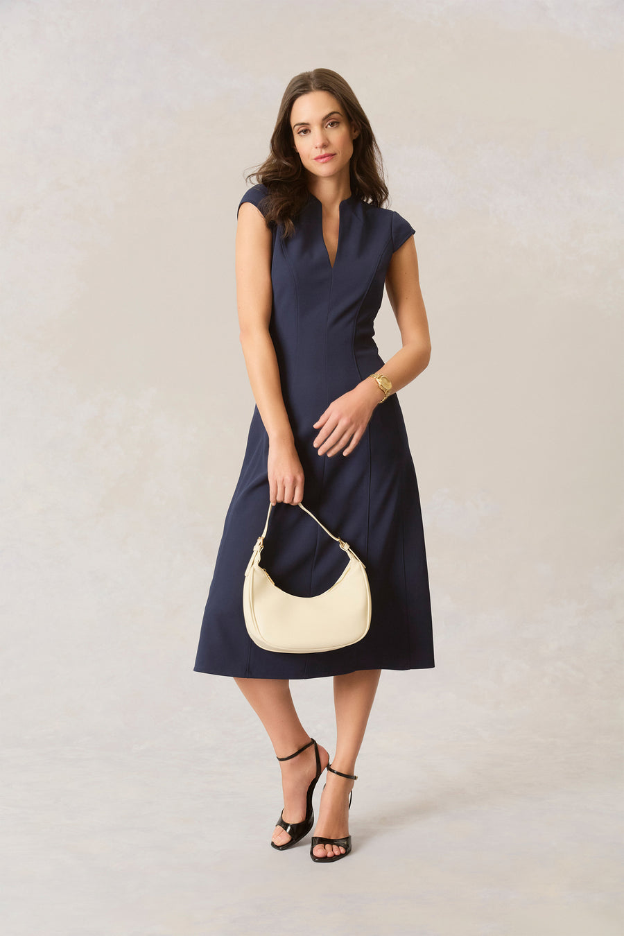 Leigh Midi Fit & Flare Dress Fit and Flare Short Sleeve | Maggy London Leigh Midi Fit & Flare Dress Fit and Flare Short Sleeve | Maggy London