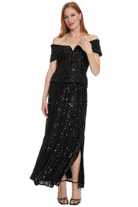 Alanza Off-Shoulder Sequin Top