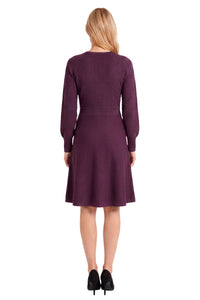 Laurel Puff Sleeve Pointelle Sweater Dress