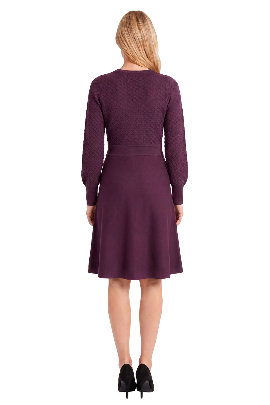 Laurel Puff Sleeve Pointelle Sweater Dress