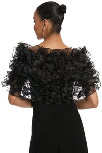 Chandra Capelet Ruffled Organza