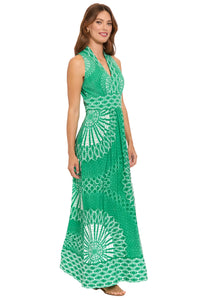 McKay V-Neck Halter Maxi in Boho Wheels