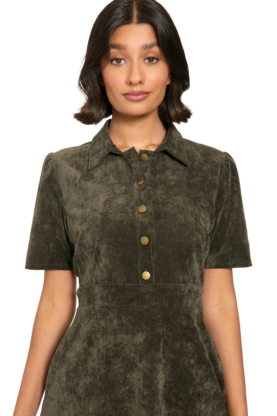 Riva Inset Waist Corduroy Dress