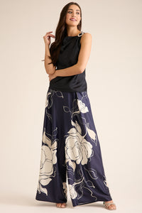 Astor Pleated Wide Leg Pant in Floral Eclipse