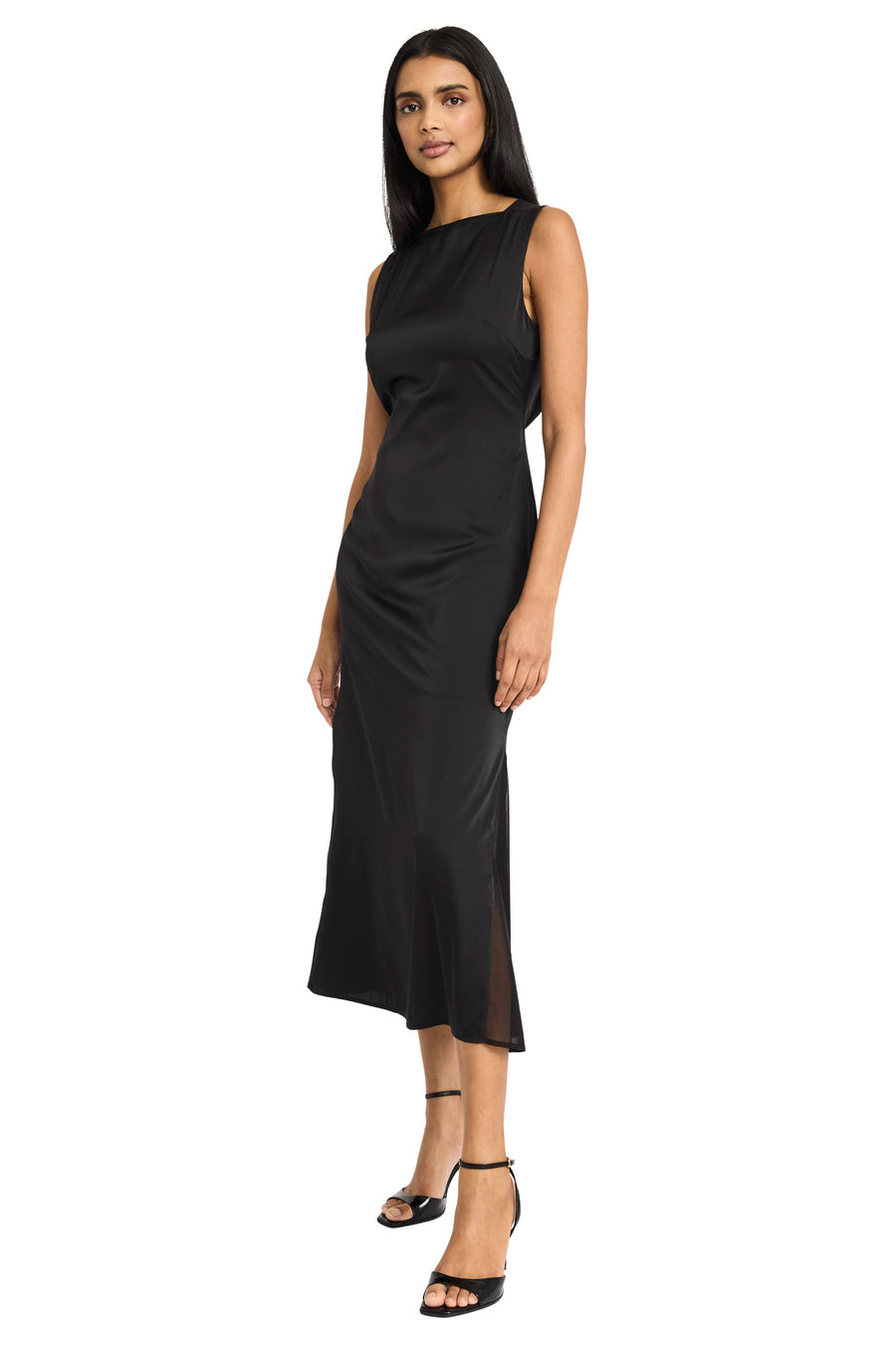 MAXI DRESS W/ CB MESH PANEL Maggy London MAXI DRESS W/ CB MESH PANEL Maggy London