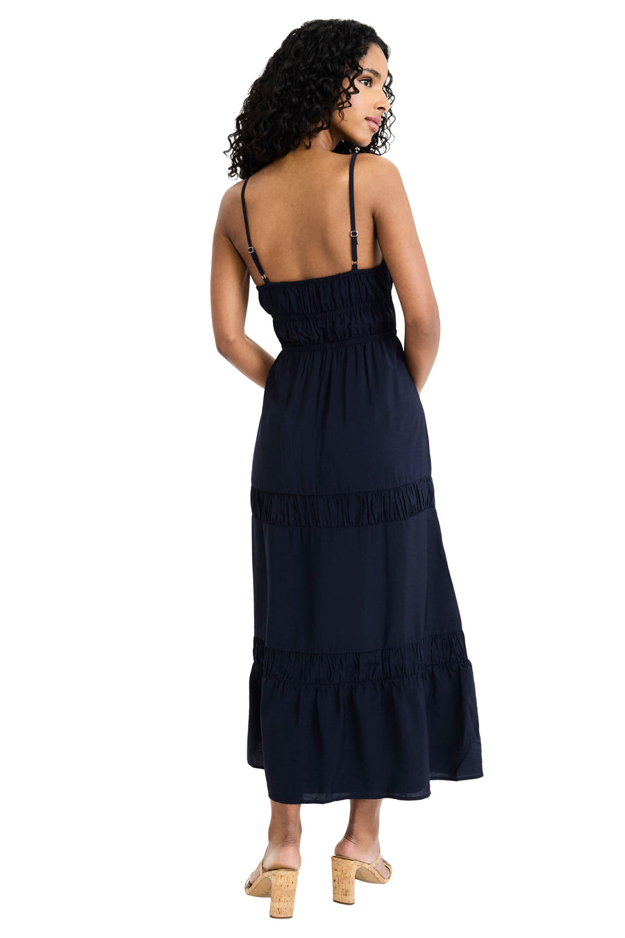 Graham Sleeveless Tiered Midi with Neck Tie