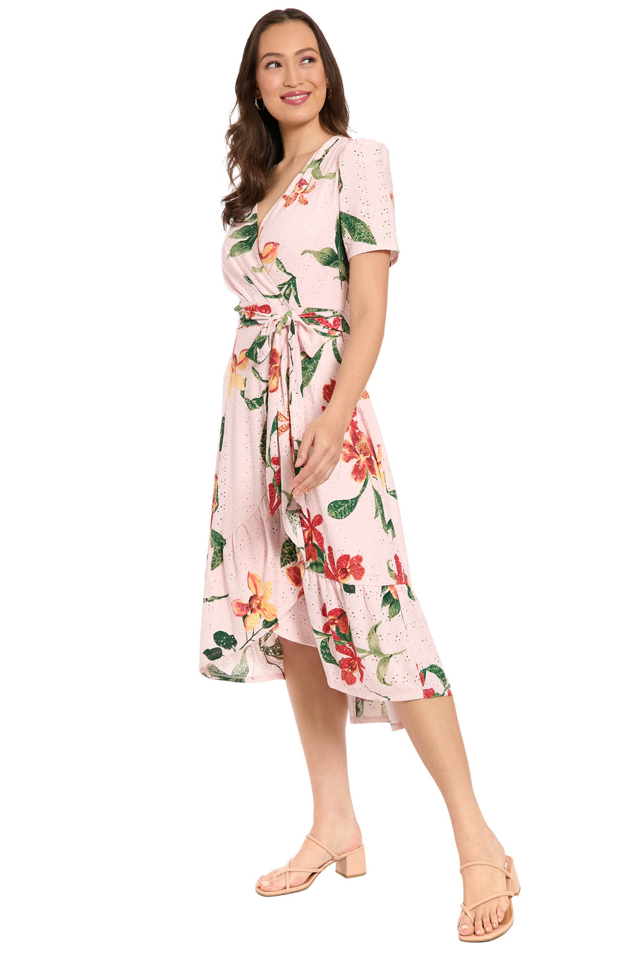 Danixa Ruffle Wrap Eyelet Scroll in Wild Orchid