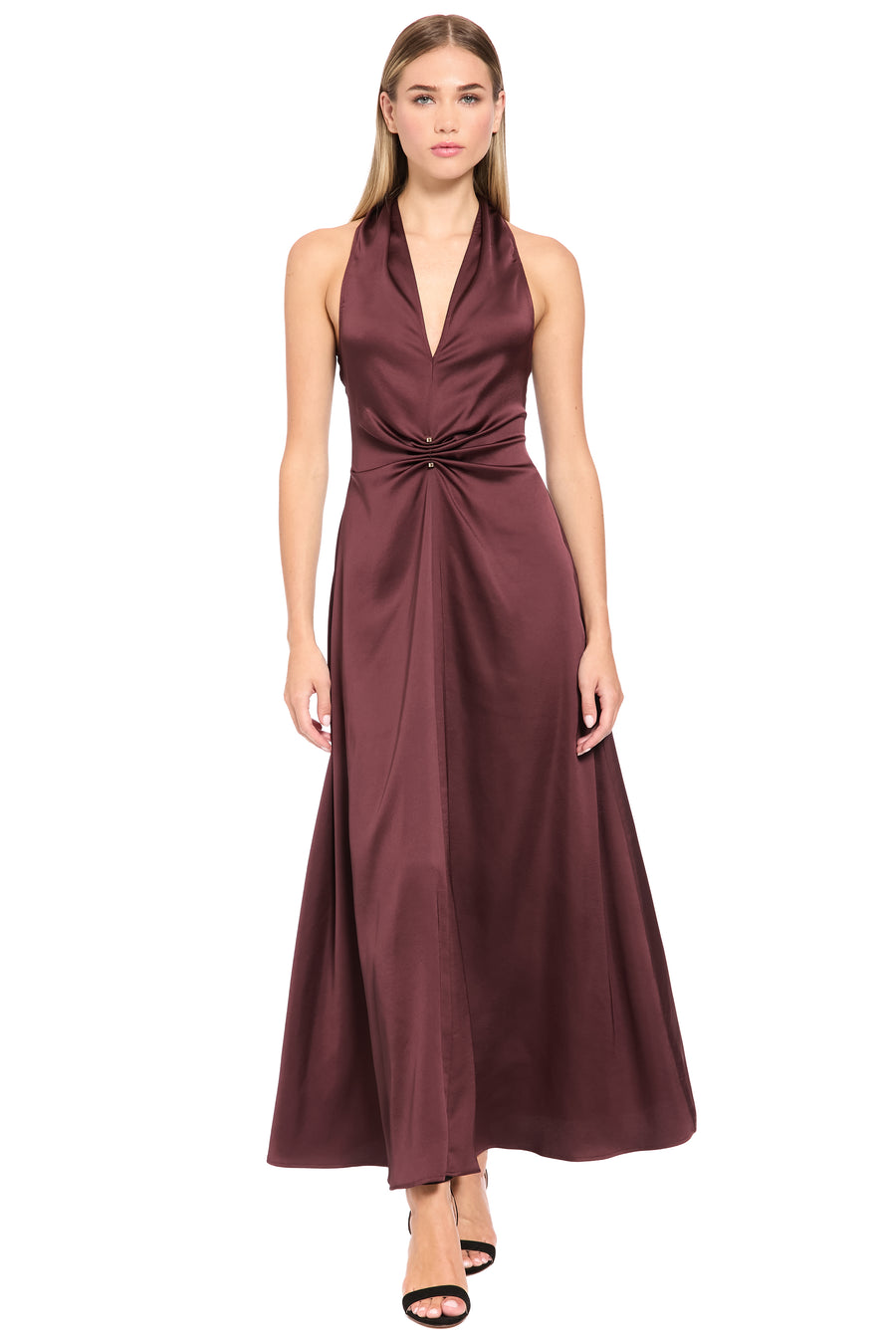 Lake Satin Halter Maxi Dress