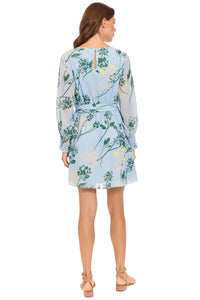Alana Long Bishop Sleeve Keyhole Dress