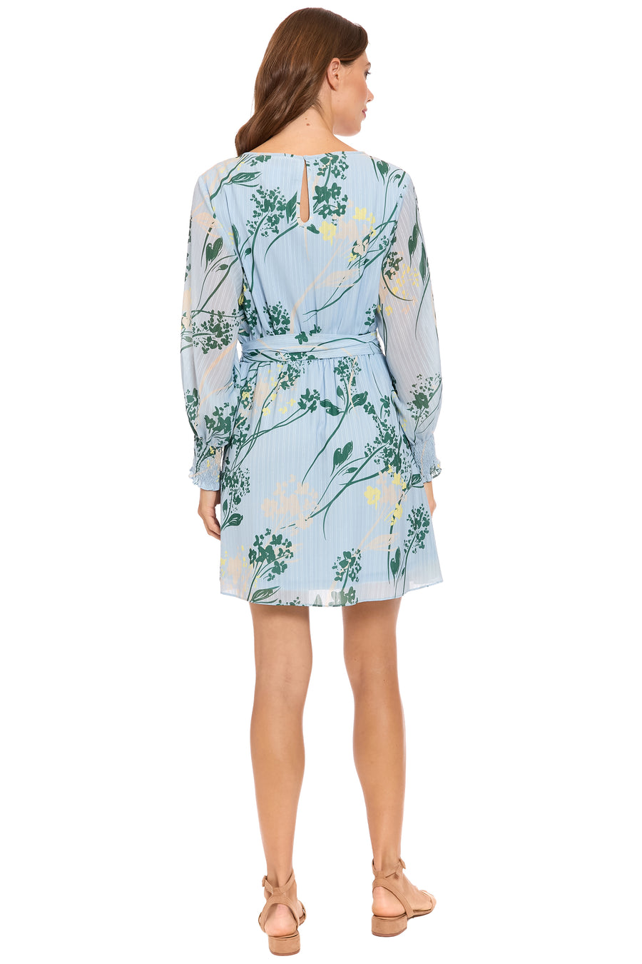 Alana Long Bishop Sleeve Keyhole Dress