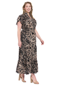 Consuela Cap Sleeve Maxi in Boho Patchwork