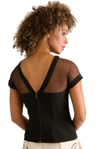 Illusion Mesh Yoke Fitted Top