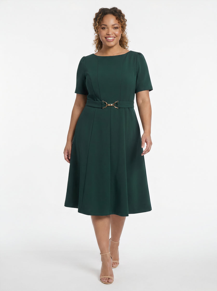 Quill Side Tab Dress with Buckle