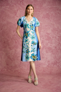 Mariel Puff Sleeve Midi in Bayside Blooming