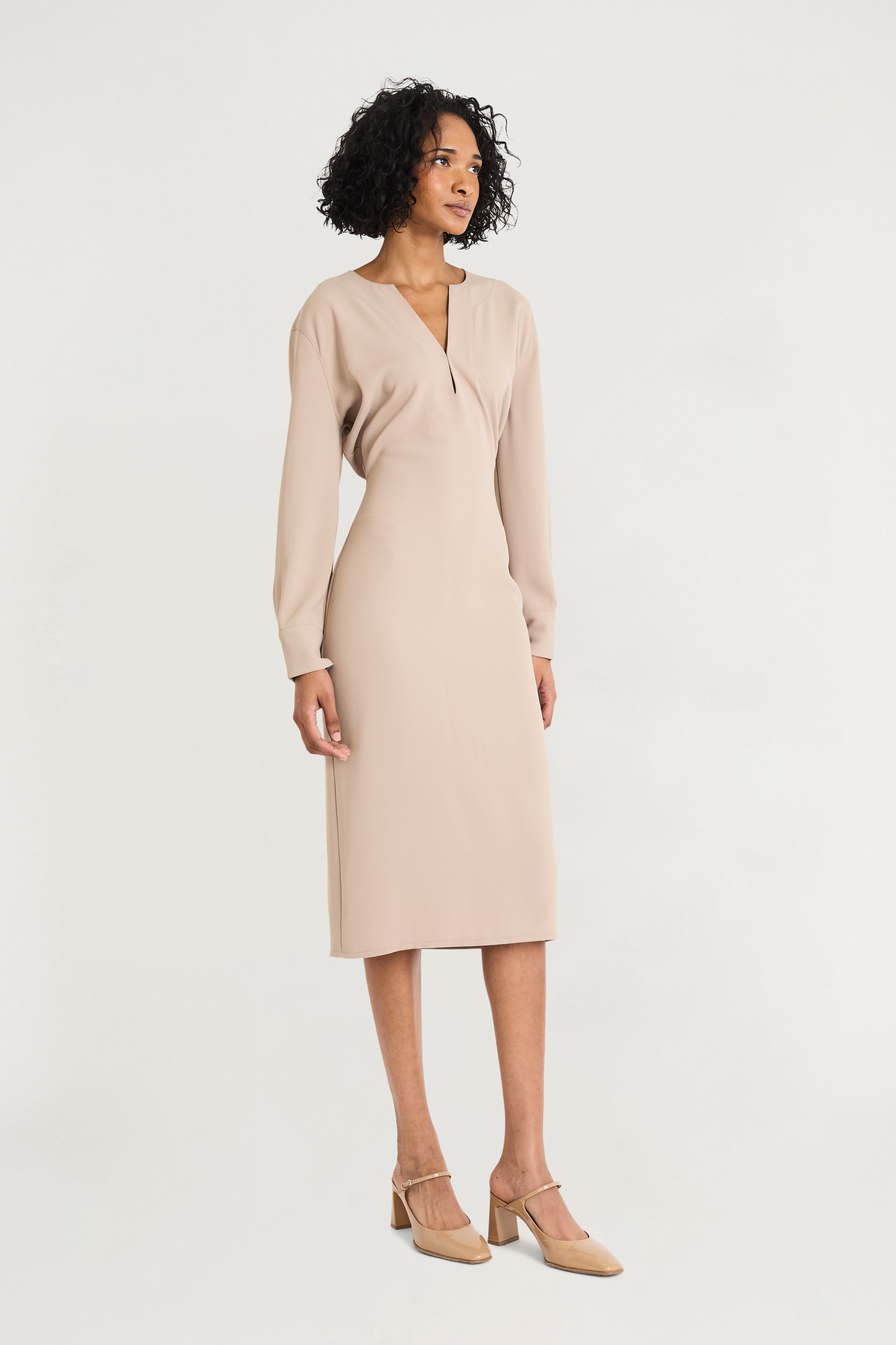 Rain Sheath Long Sleeve Midi Dress | Luxely  Maggy London