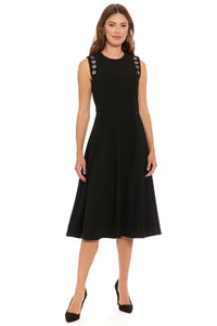 Filippa Metal Detail Crew Neck Fit & Flare