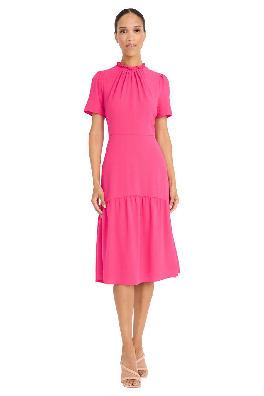 Lorraine in Solid Below the Knee A-Line Dress | Maggy London BEETROOT / Standard / 18 Lorraine in Solid Below the Knee A-Line Dress | Maggy London BEETROOT / Standard / 18