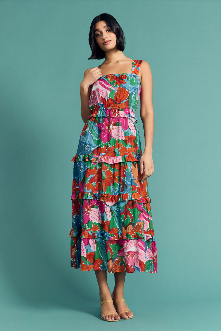 Martha Tiered Ruffle Midi