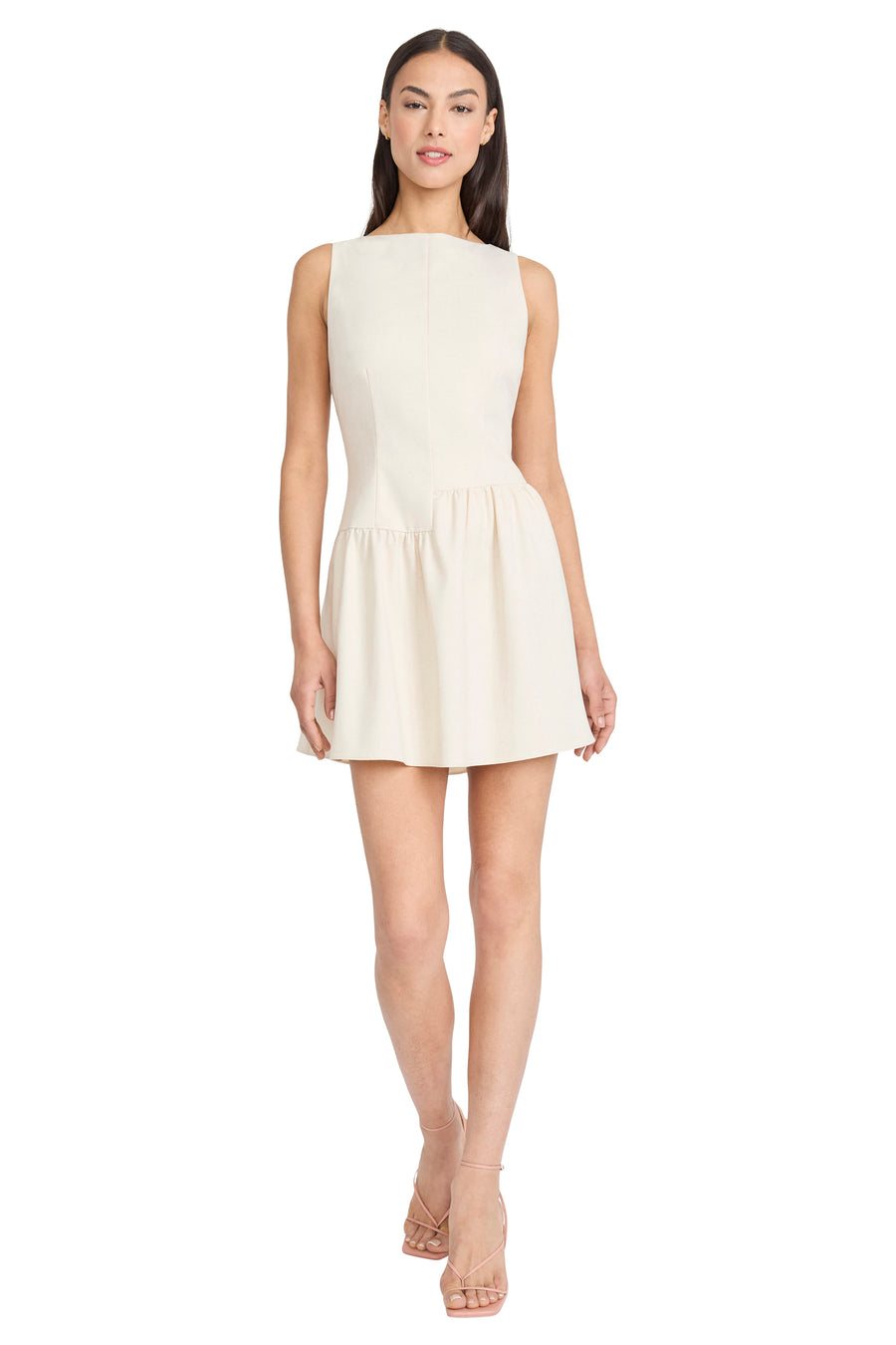 Diya Linen Blend Sleeveless Asymmetrical Mini