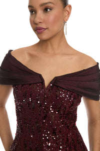 Alanza Off-Shoulder Sequin Top