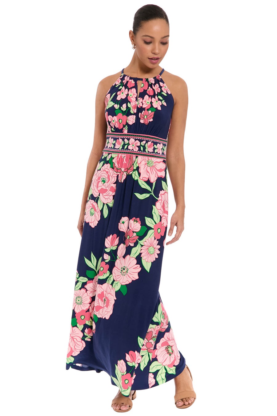 Simone Morris Maxi in Diagonal Roses