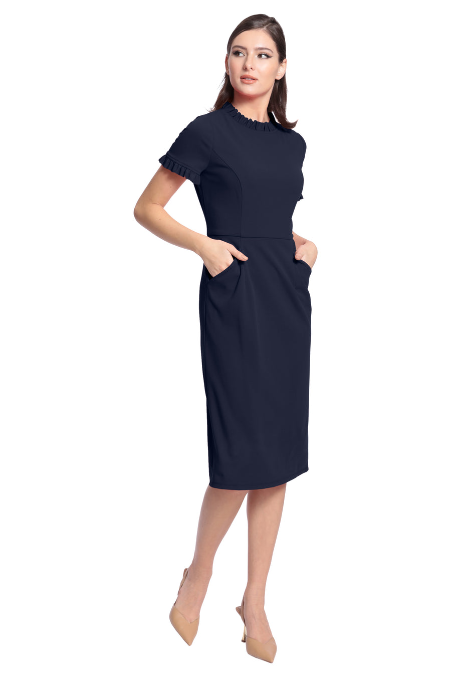 Taren Knee-Length Short Sleeve Dress Taren Knee-Length Short Sleeve Dress