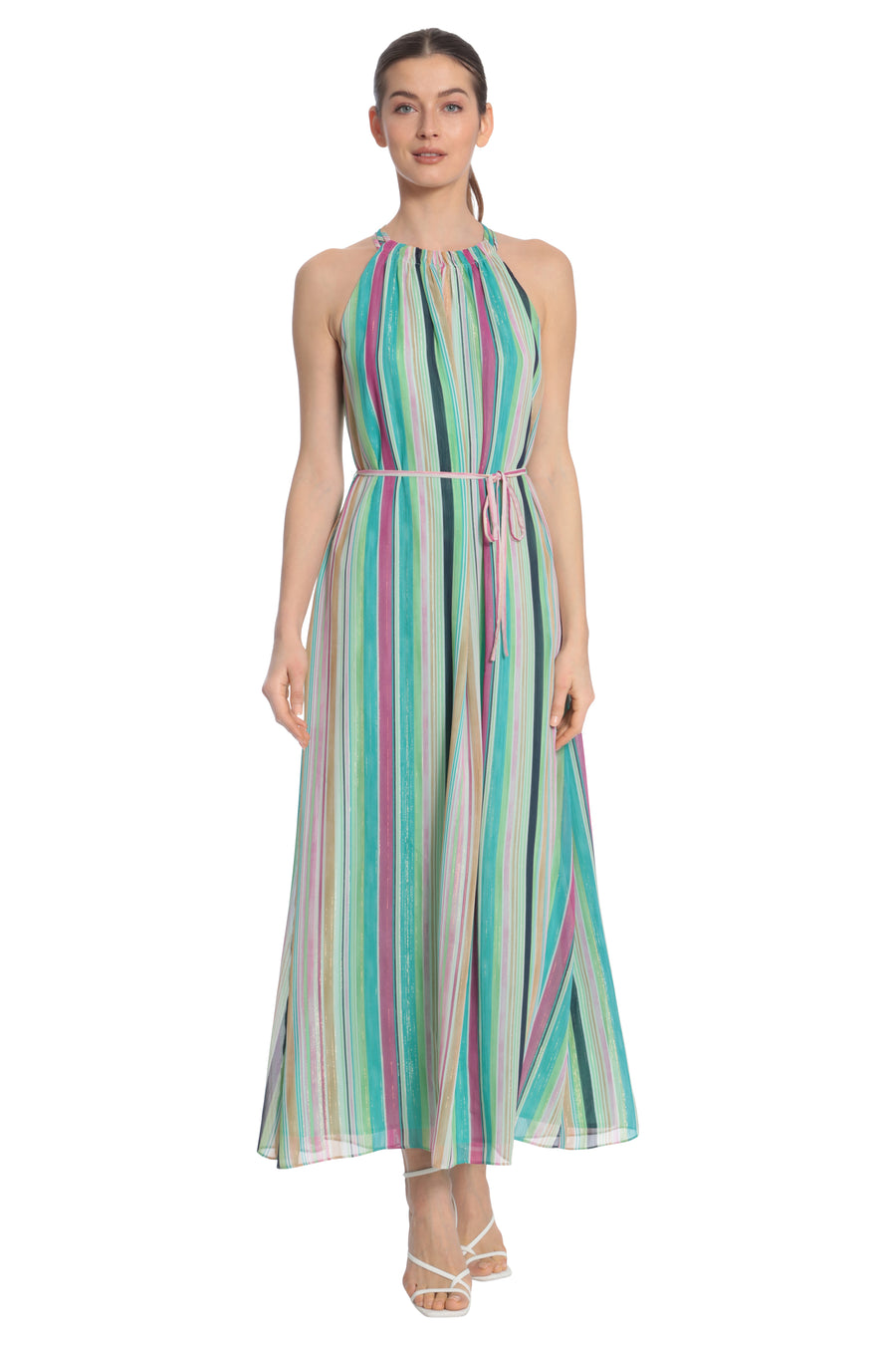 Layla Halter Stripe Maxi in Seville Stripe