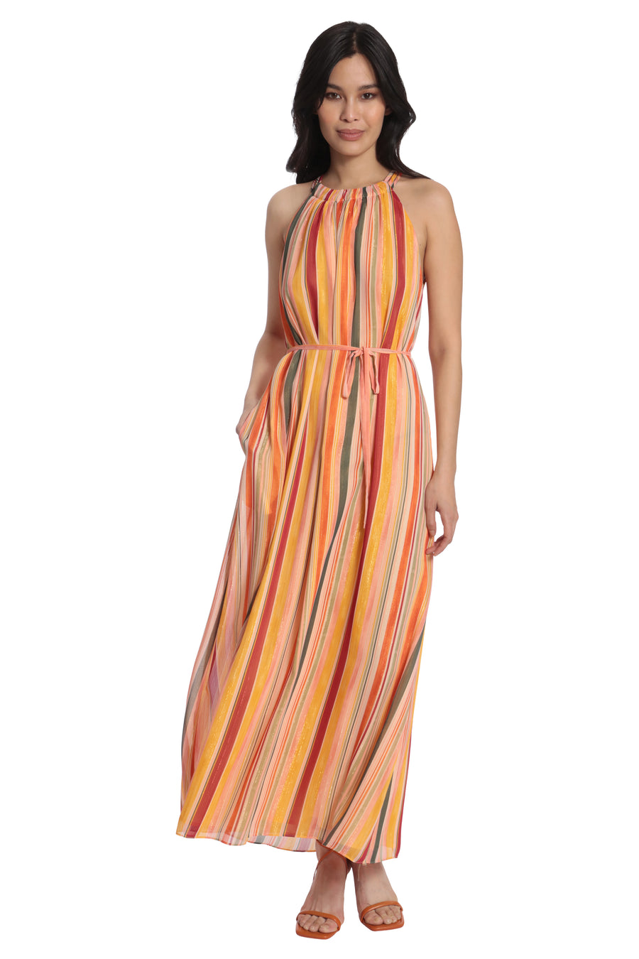 Layla Halter Stripe Maxi in Seville Stripe