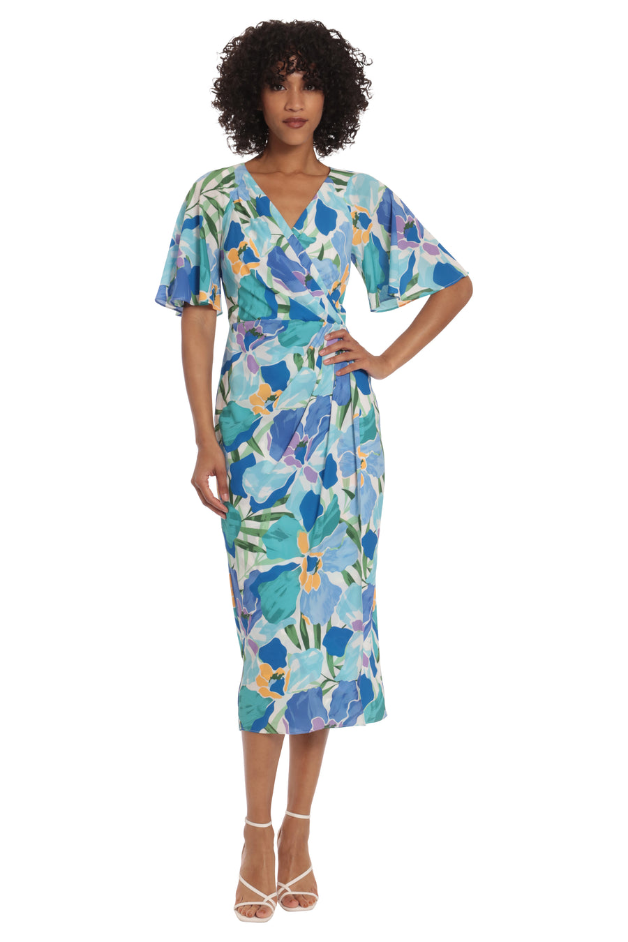 MIDI FAUX WRAP DRESS – Maggy London