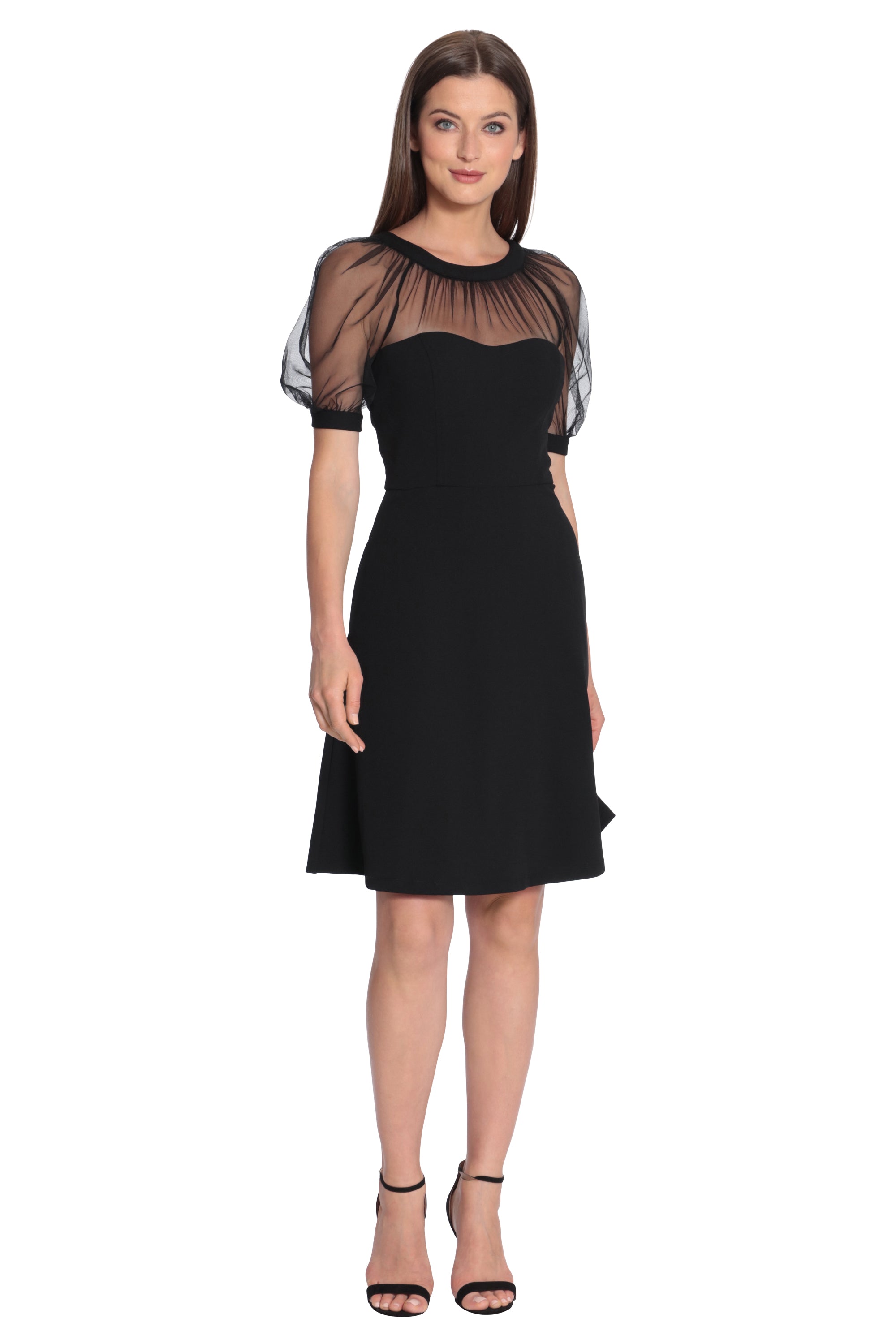 Maggy London Illusion Yoke A-Line Dress, 16 / Black Maggy London Illusion Yoke A-Line Dress, 16 / Black