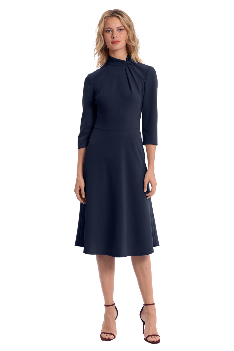 TWISTED COLLAR DRESS W/ ASYMMETRICAL SEAMS Maggy London TWISTED COLLAR DRESS W/ ASYMMETRICAL SEAMS Maggy London